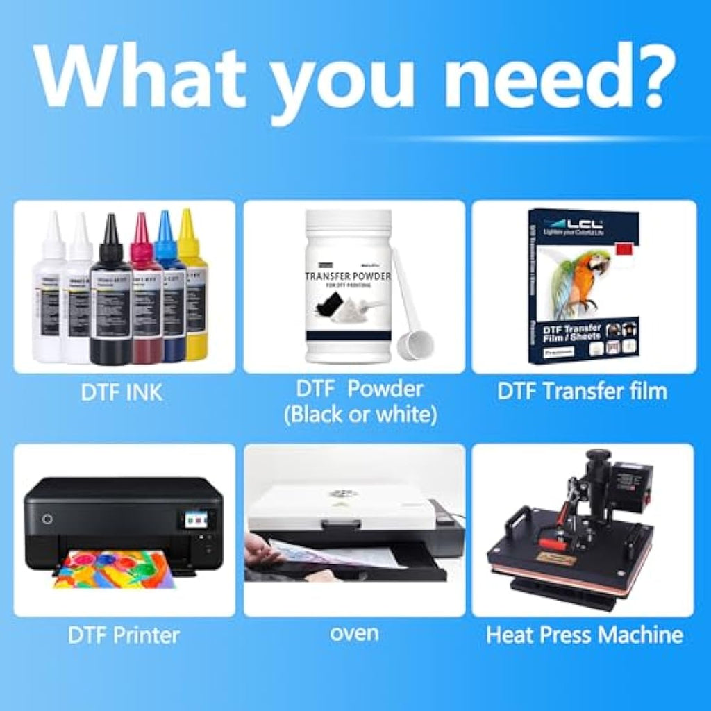 LCL DTF Ink Refill Kit for Epson Printers | 600ml CMYKWW Heat Transfer