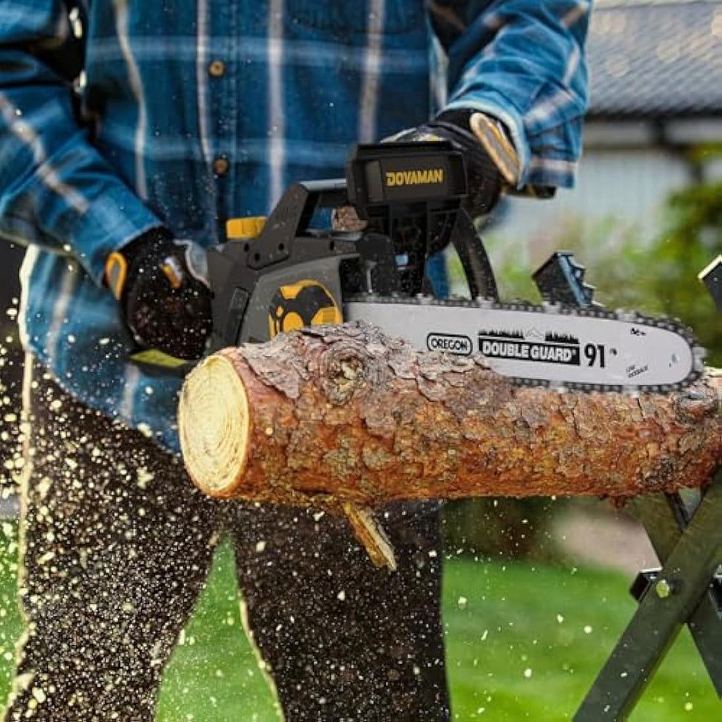 DOVAMAN 2400W Electric Chainsaw | 16 Inch Oregon Bar & Tool-Free Tension