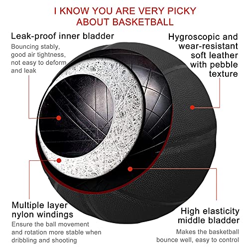 MINDCOLLISION Solid Color PU Leather Basketball | Indoor & Outdoor