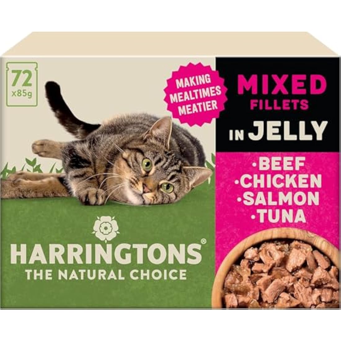 Harringtons Grain Free Wet Cat Food Mixed Jelly 72x85g Multi-Pack