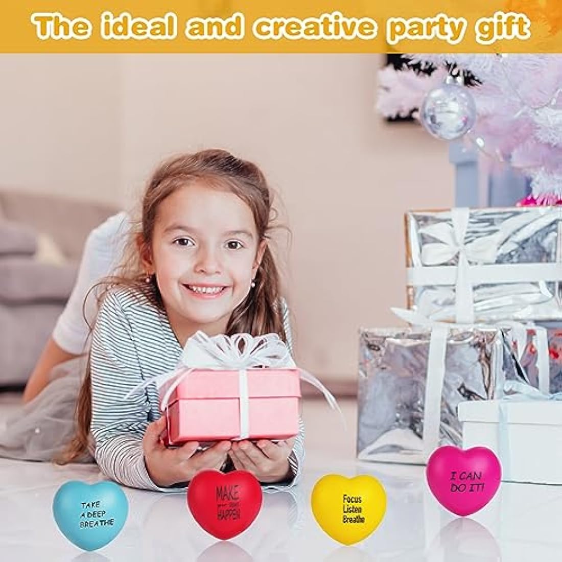Heart Squeeze Stress Balls – 4 Pack Sensory Fidget Toys