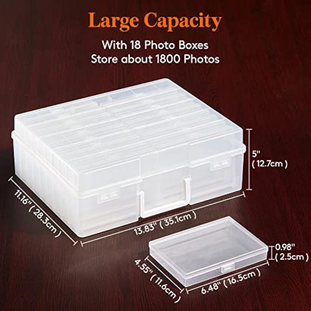 Lifewit 4x6 Photo Storage Box - 36 Inner Cases Clear Plastic Organizer