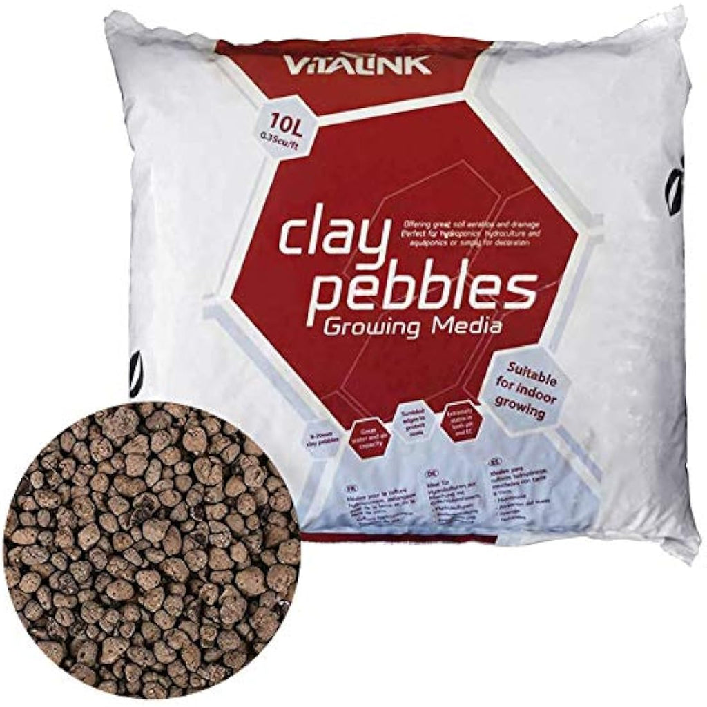 VitaLink Clay Pebbles – 10L Hydroponic Grow Media for Root Aeration