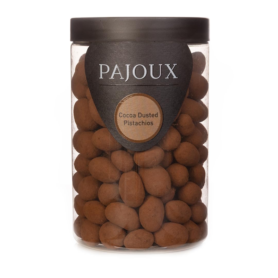 Pajoux Cocoa Dusted Dark Chocolate Covered Pistachios - 270g Gift Jar