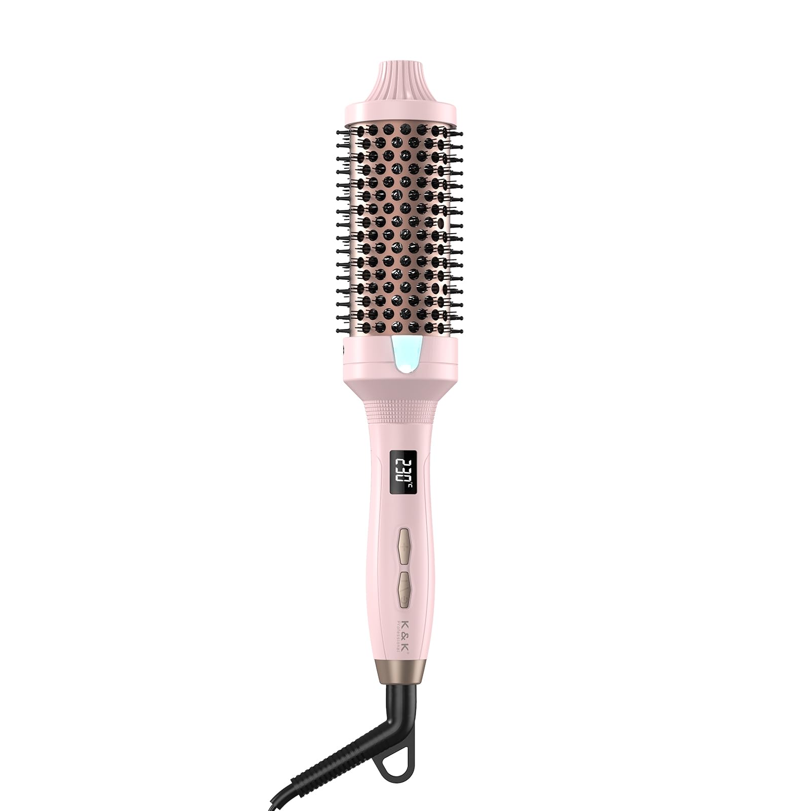 K&K Thermal Round Brush | 45mm Heated Curling Iron with LED Display