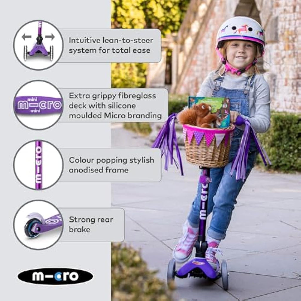 Micro Mini Deluxe LED Foldable Kids Scooter | Light Up Wheels | 2-5 Years
