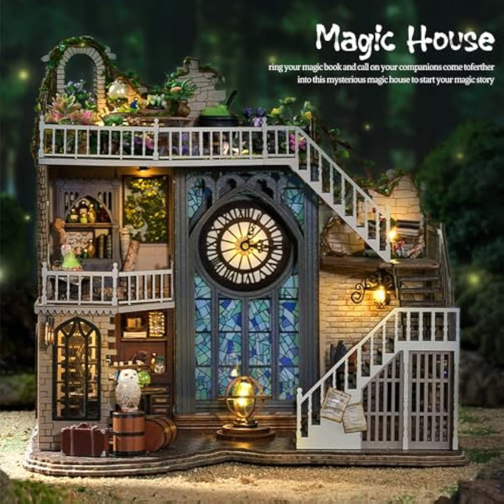 CUTEBEE Magic House DIY Miniature Dollhouse Kit with Dust Cover