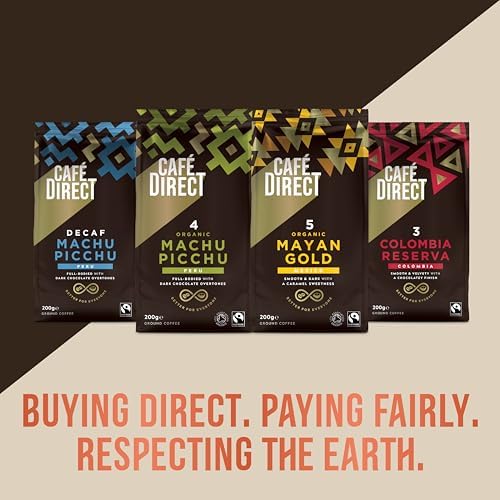 Cafedirect Mayan Gold Organic Ground Coffee – Dark Roast, 6 x 200g