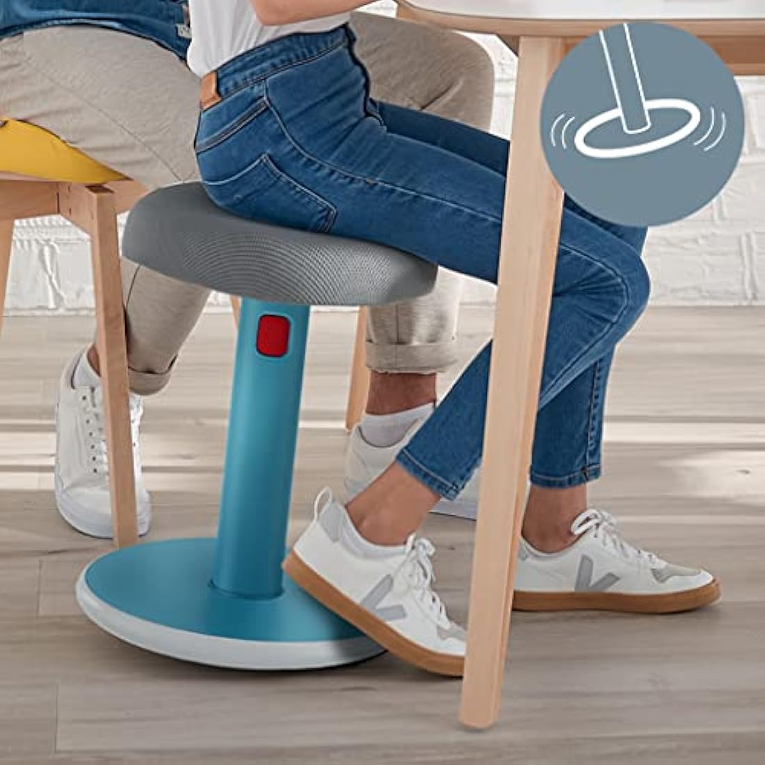 Leitz Ergo Cosy Active Sit Stand Stool - Height Adjustable Calm Blue