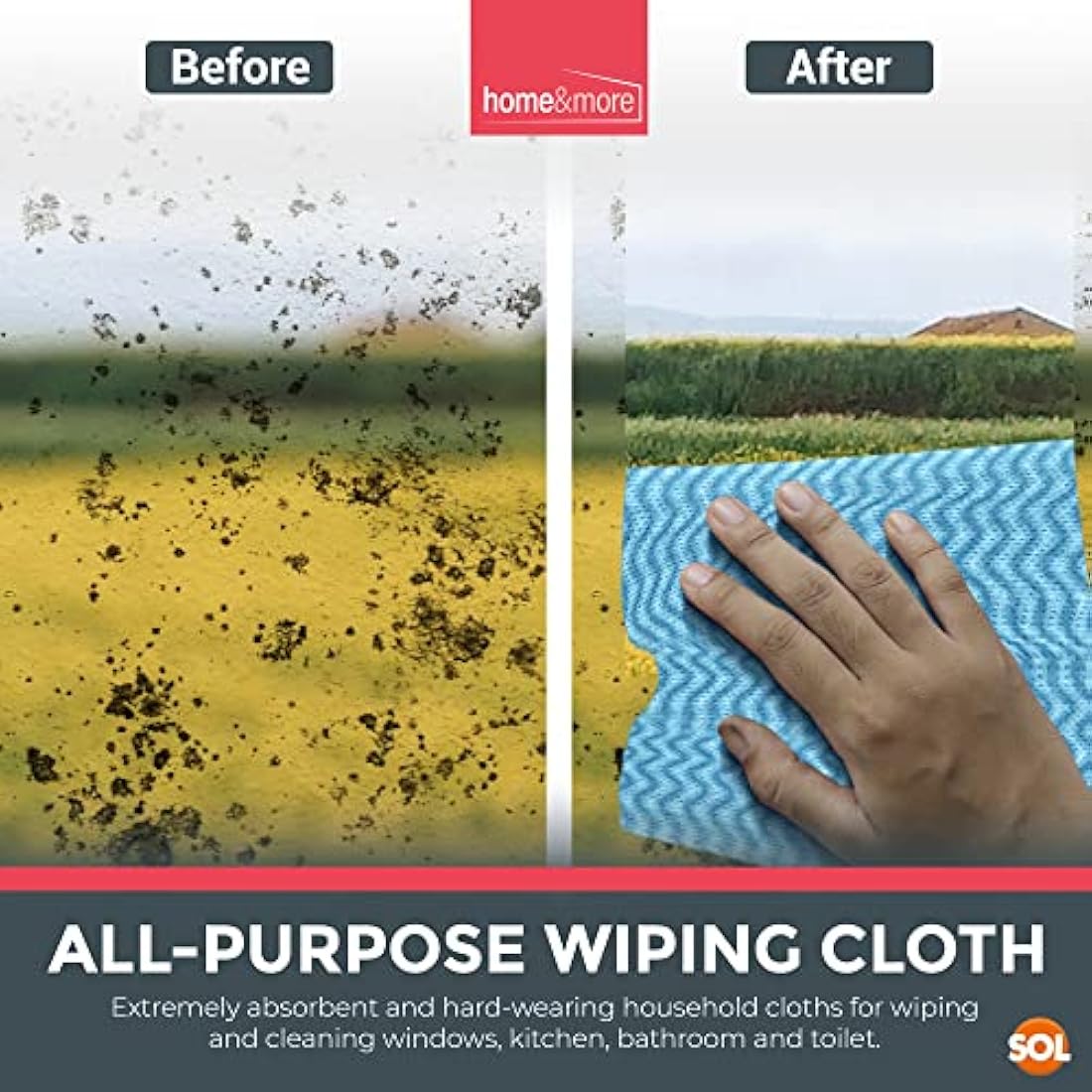 SOL 500pk All Purpose Cleaning Cloths – Blue Disposable J Cloths