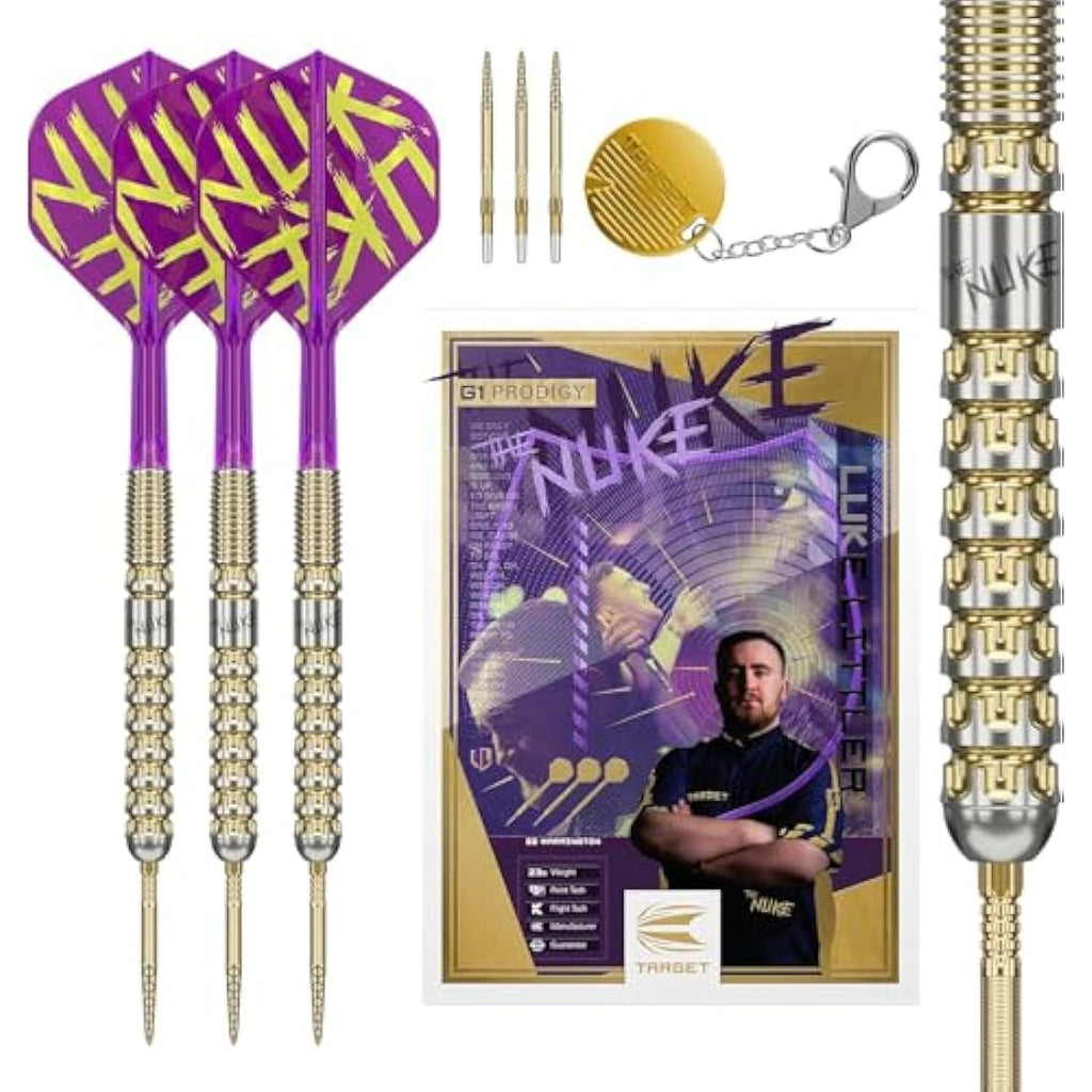 Target Darts Luke Littler Gen 1 Prodigy 90% Tungsten Steel Tip Swiss Point