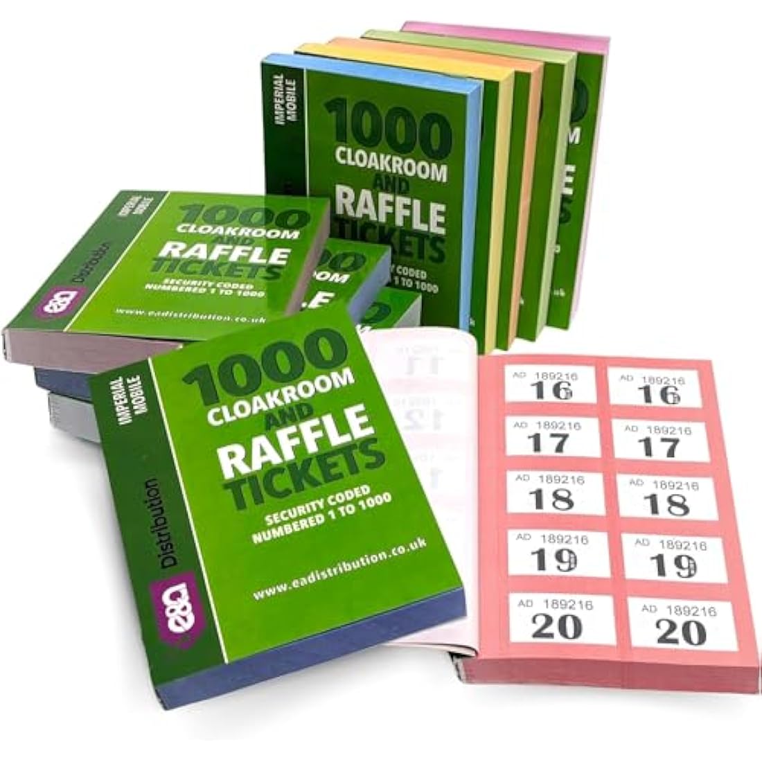 Jolof Store Raffle Tickets – 4 Books of 1-1000 Numbered Cloakroom Tickets