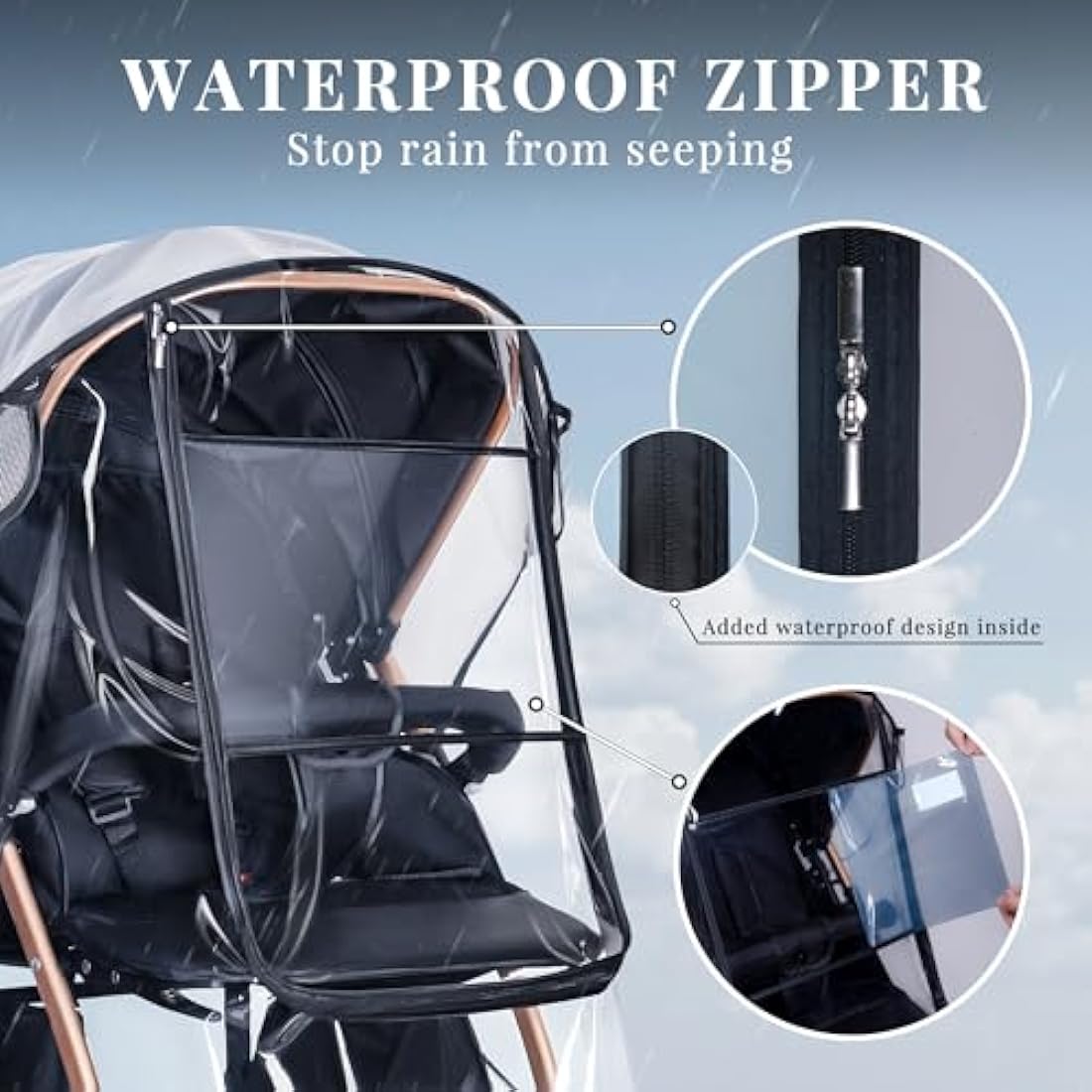 Bemece Universal Stroller Rain Cover | Waterproof Baby Weather Shield