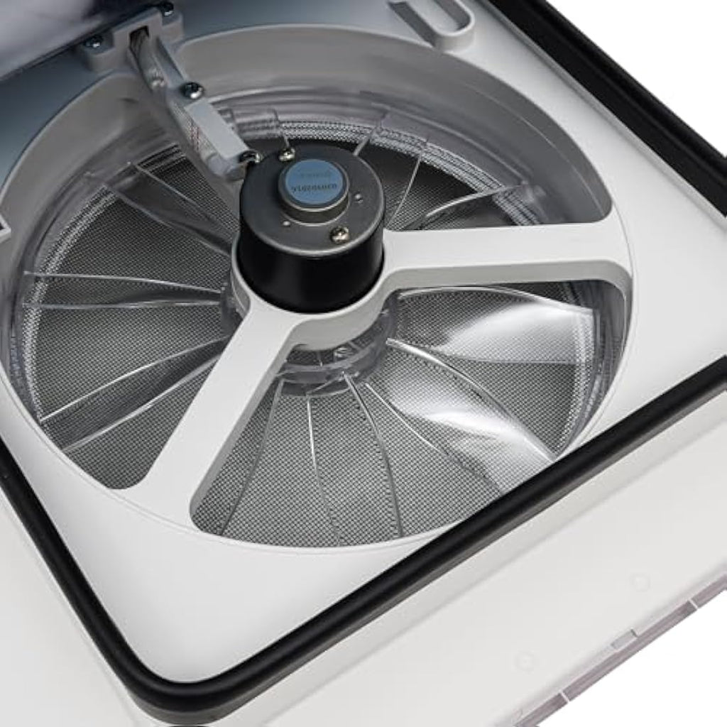 12V RV Roof Vent Fan – 6-Speed Camper Skylight with LED