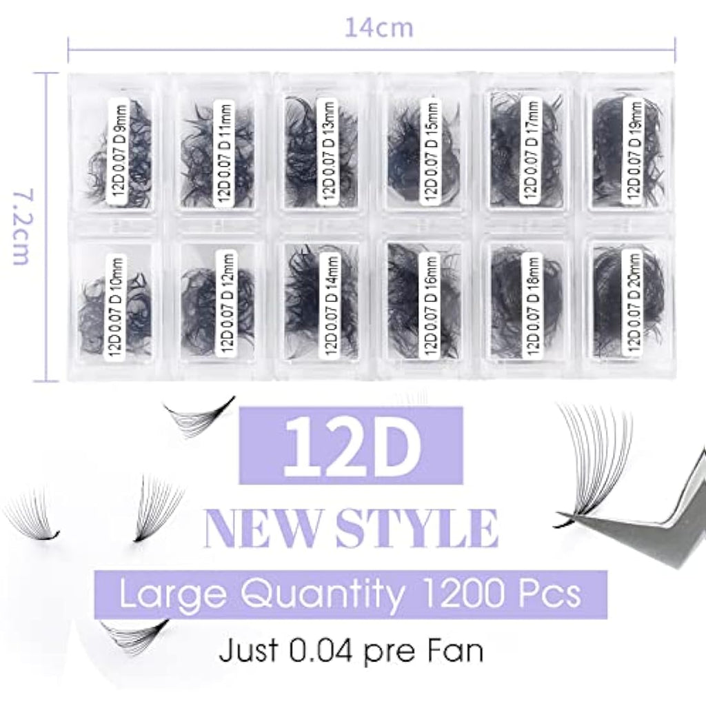 Wendylashes 12D Premade Fans Eyelash Extensions | 0.07mm C Curl 9-20mm