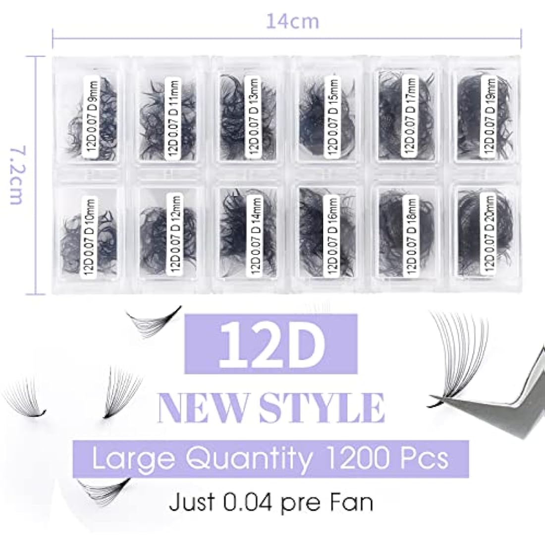 Wendylashes 12D Premade Fans Eyelash Extensions | 0.07mm C Curl 9-20mm