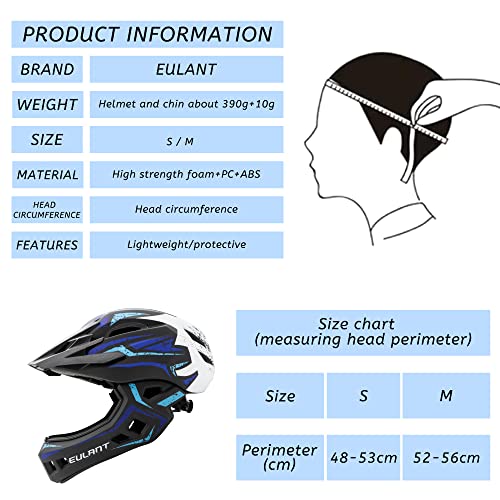 ONTYZZ Kids Full Face Bicycle Helmet with Detachable Chin Guard & Visor