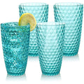 Bellaforte Shatterproof Tritan Plastic Tumblers | 562ml Blue Cups | Set of 4