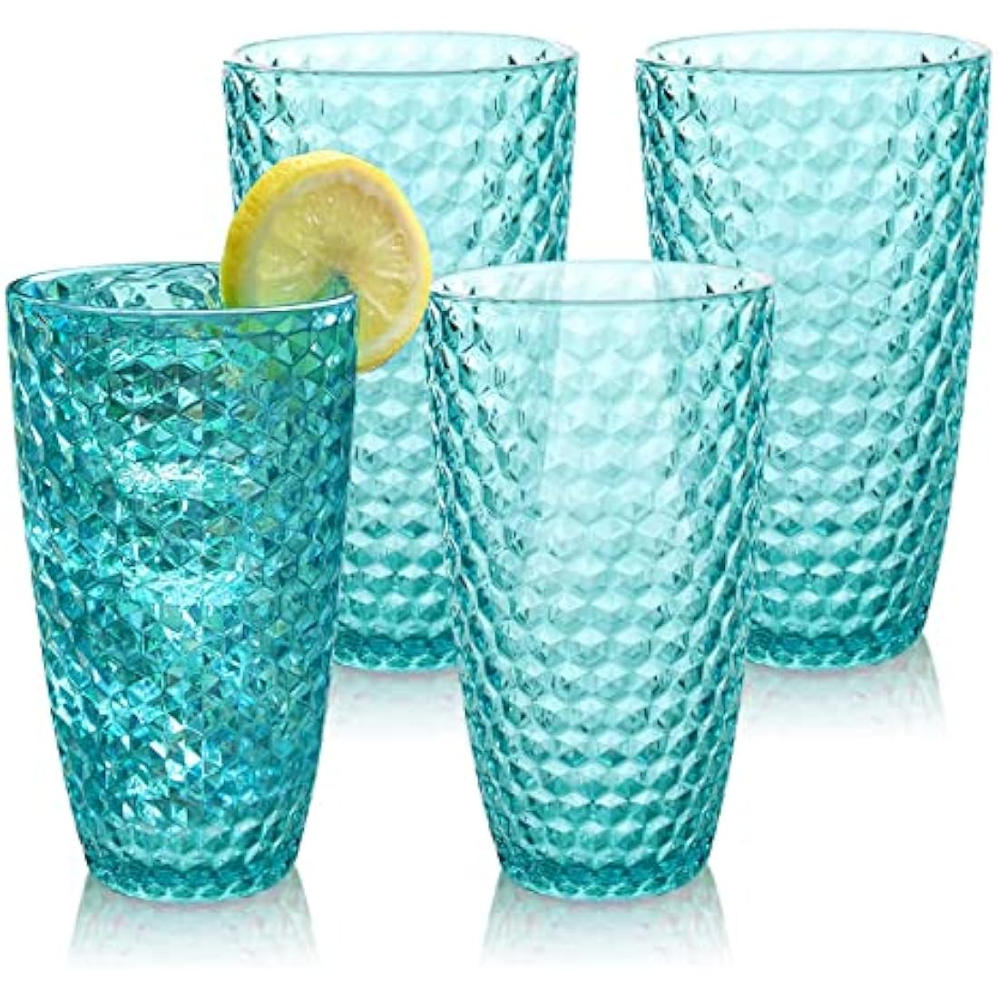 Bellaforte Shatterproof Tritan Plastic Tumblers | 562ml Blue Cups | Set of 4