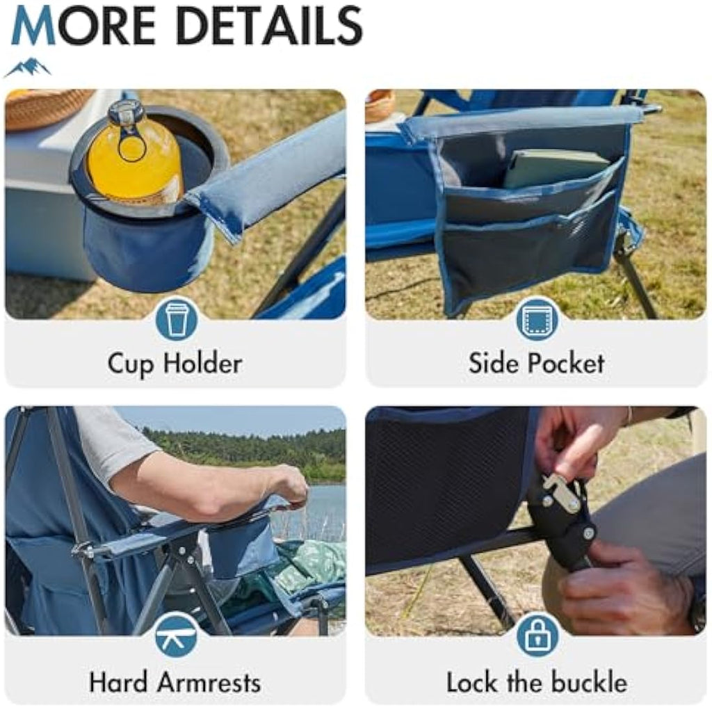 Portal Heavy Duty Folding Camping Chair with Lumbar Support – 180kg
