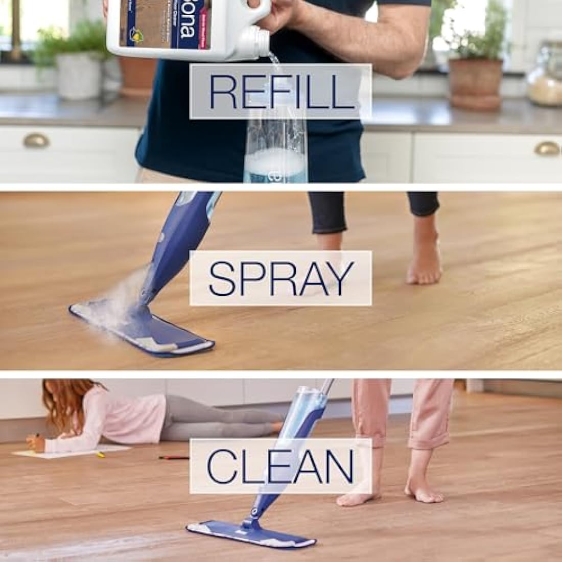Bona Wood Floor Cleaner Refill – 4L Water-Based Solution for Hardwood