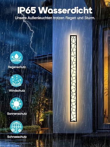 Modern LED Outdoor Wall Sconce | 48W IP65 Waterproof 150cm
