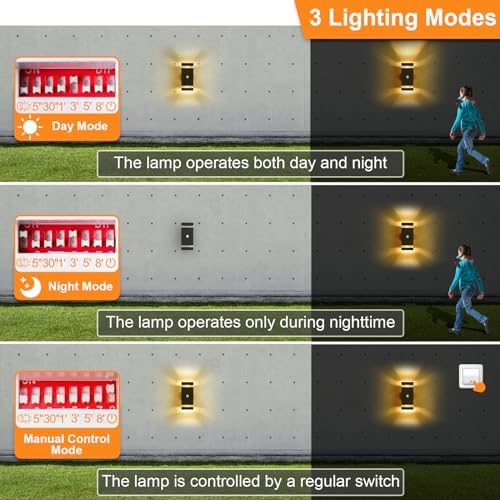 LMP Outdoor Motion Sensor Wall Light – IP65 Modern Black Up Down Sconce