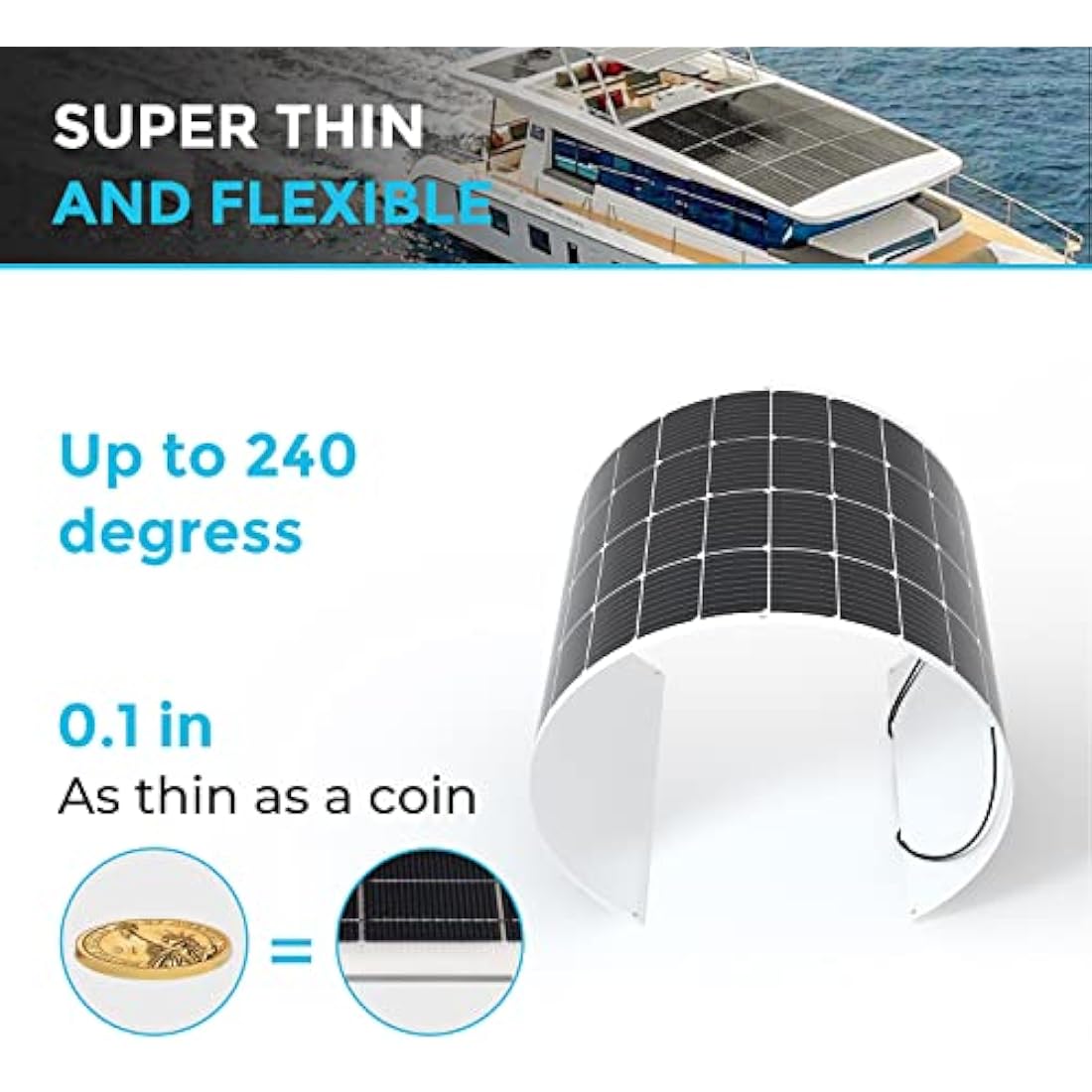 Renogy 200W Flexible Solar Panel – 12V Monocrystalline for RV & Marine