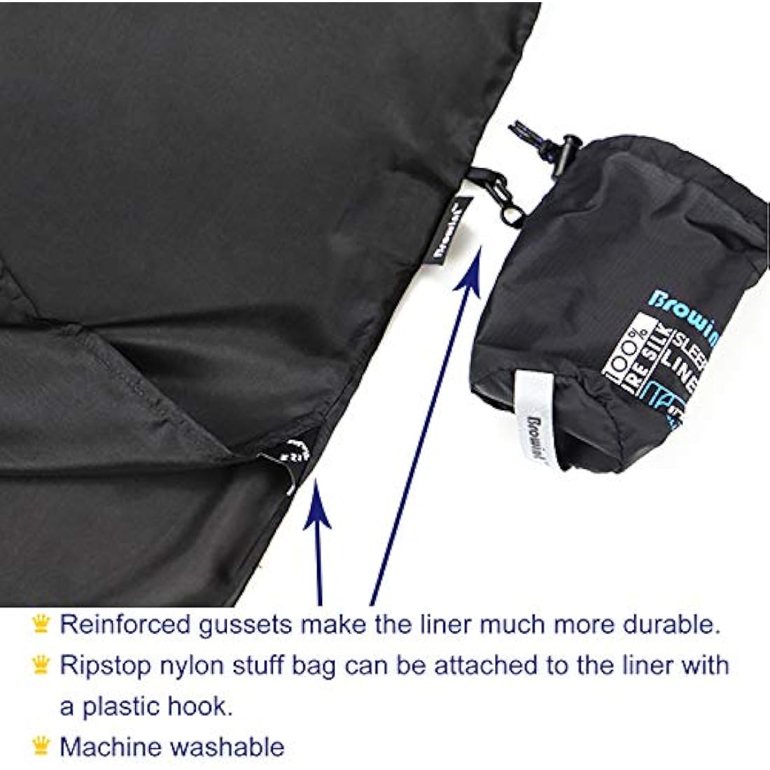 BROWINT Mulberry Silk Sleeping Bag Liner | Extra Wide Travel Sheet