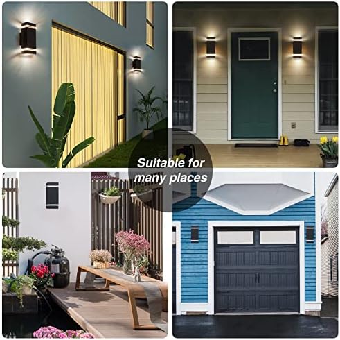 Aranzyec Outdoor Wall Lights – 2 Pack IP54 Waterproof Up Down Garden Sconce