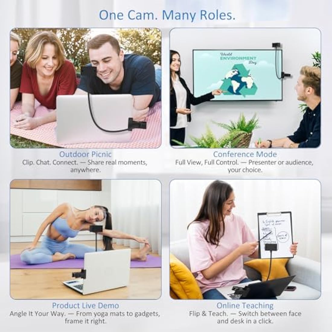 1080P Gooseneck Webcam – Eye Contact Document Camera
