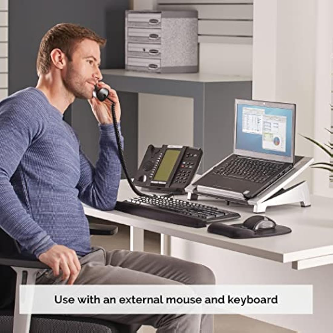 Fellowes Office Suites Laptop Stand – 6 Height Adjustable Riser