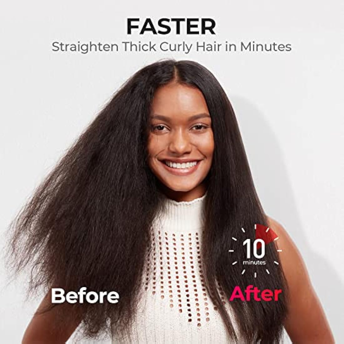 TYMO Ionic Plus Hair Straightener Brush | Ceramic Anti-Frizz Hot Brush