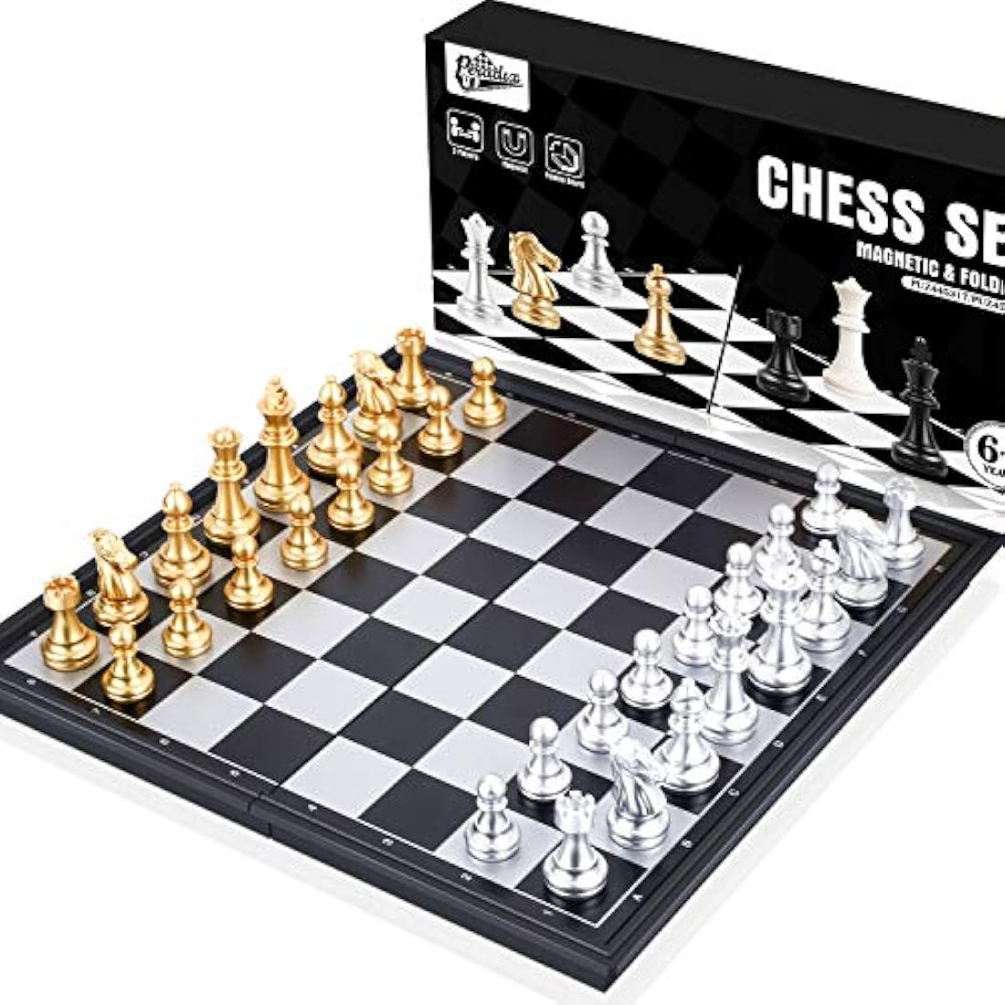 Peradix Magnetic Travel Chess Set – Foldable Portable Board for Kids