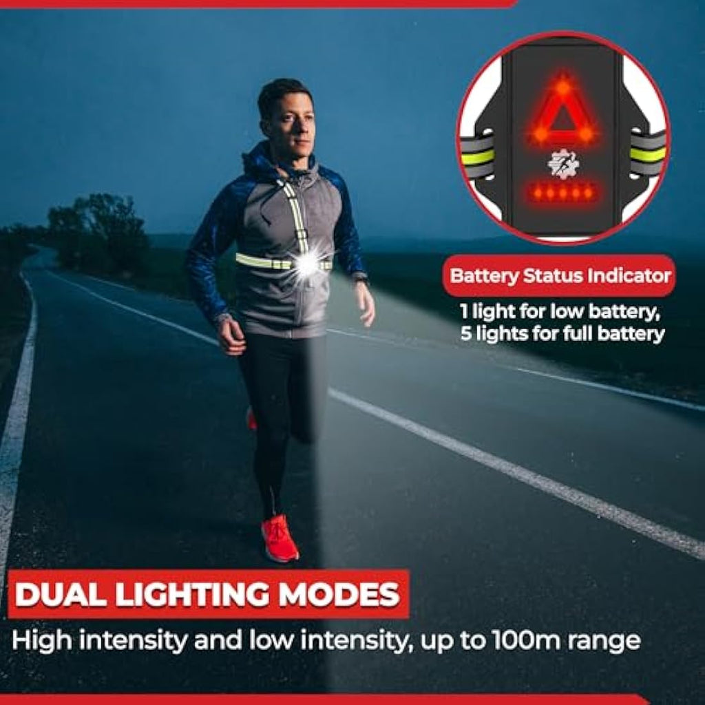 LUMEFIT LED Running Chest Light – 500 Lumen USB Rechargeable Safety Lamp