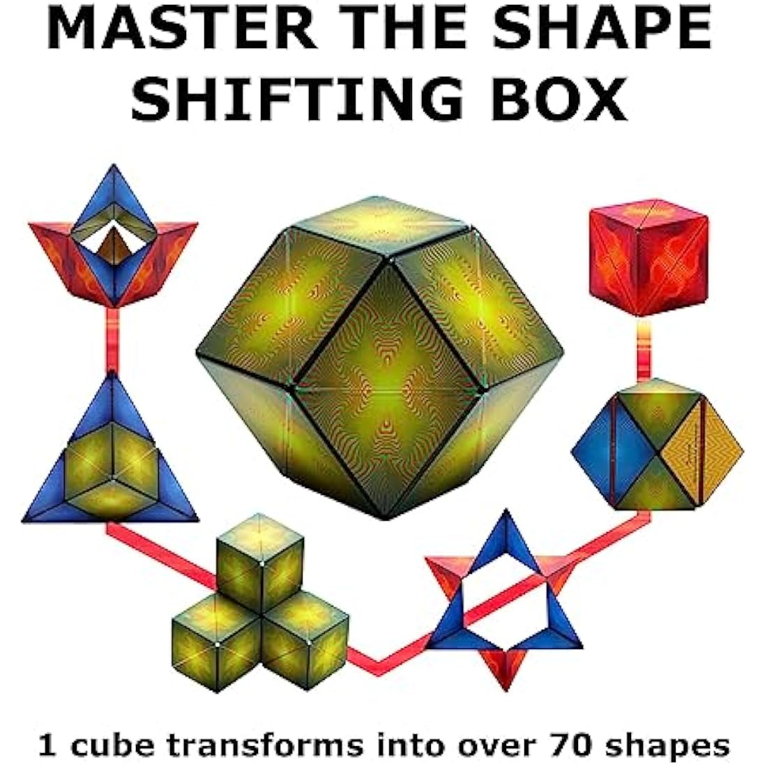 Shashibo Shape Shifting Box – Magnetic Fidget Cube and Sensory Puzzle Toy