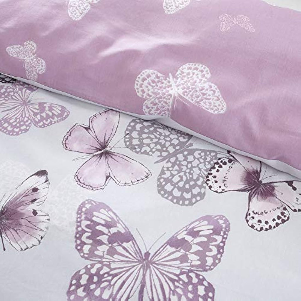 Catherine Lansfield Scatter Butterfly Double Duvet Set | Heather Cotton
