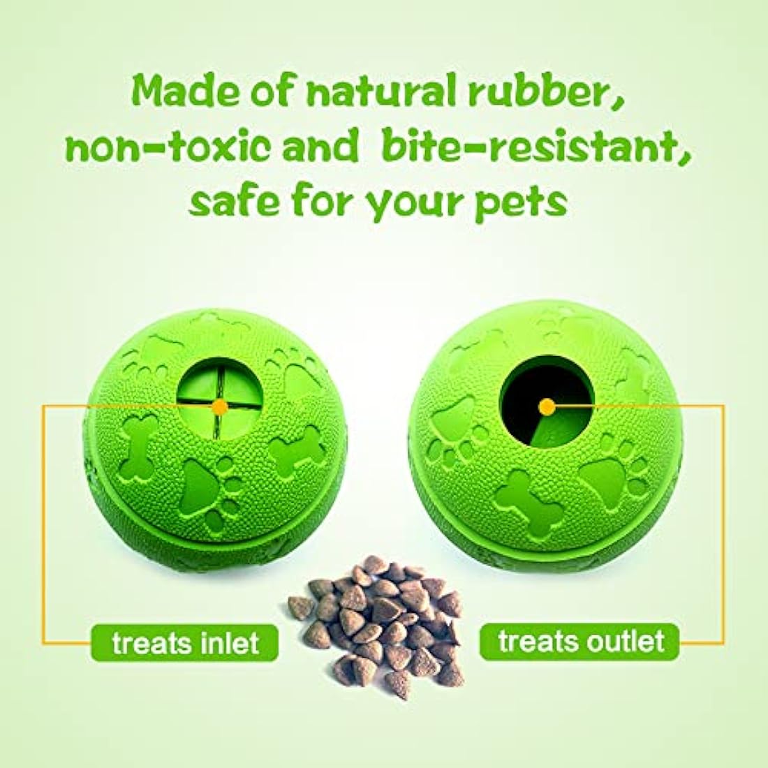 Interactive Dog Treat Toy Ball – Durable Rubber 2-Pack