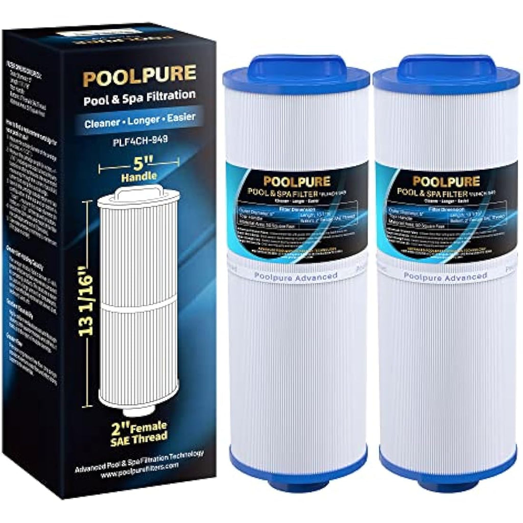 POOLPURE Spa Filter Replacement for PWW50L 4CH-949 | 50 sqft Cartridge 2 Pack