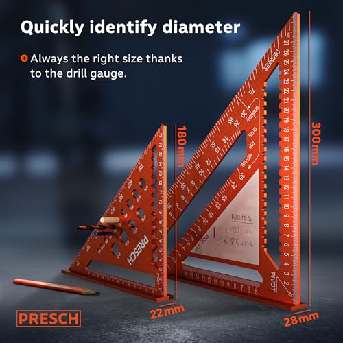 Presch Carpenters Square Set | 180mm & 300mm Milled Aluminum Tools