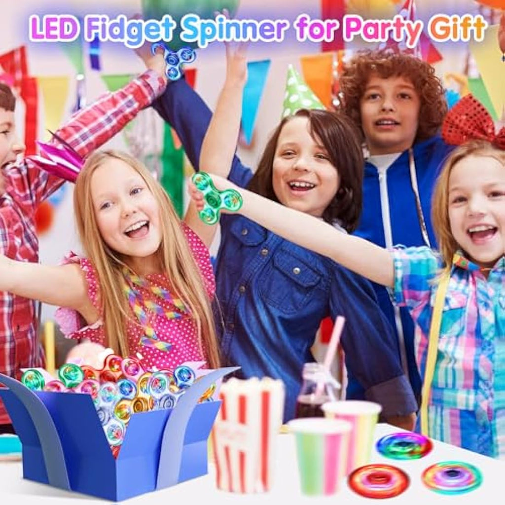 Gigilli LED Light Up Fidget Spinners – 16 Pack Glow in the Dark Party Favors