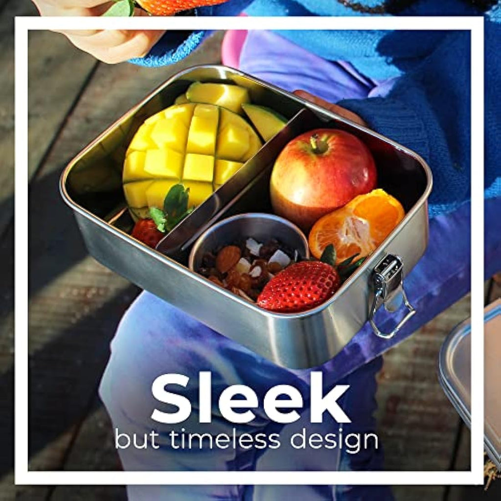 Mintie Stainless Steel Lunch Box Set – 4-Piece Leakproof Meal Prep Bundle