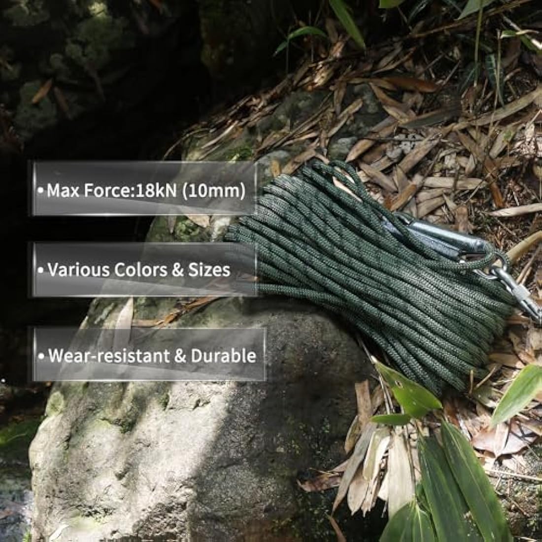 NewDoar 10mm Static Climbing Rope | 18KN High Strength Safety Cord
