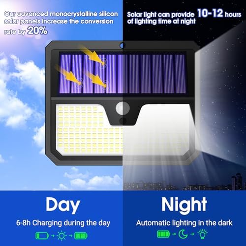 Jolof Store Solar Security Lights – 238 LED Motion Sensor IP65 (4 Pack)