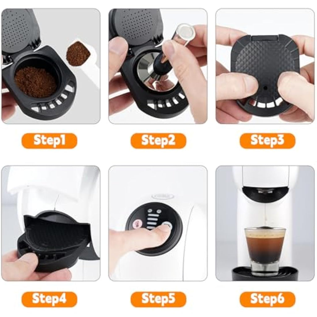 FOVNOT Reusable Coffee Capsule Adapter for Dolce Gusto with 41mm Tamper