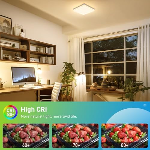 Yafido 48W LED Square Ceiling Light | 3000K Warm White IP44 Waterproof