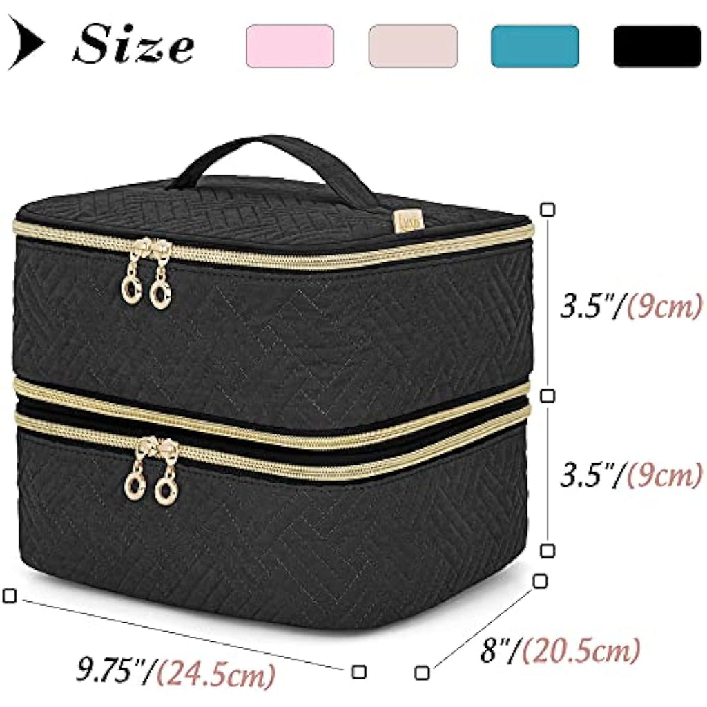 Luxja Detachable 2-Layer Nail Polish Case - Holds 60 Bottles, Black