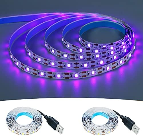 GOMING UV LED Black Light Strip – 4M USB Powered 395-400nm Purple Tape