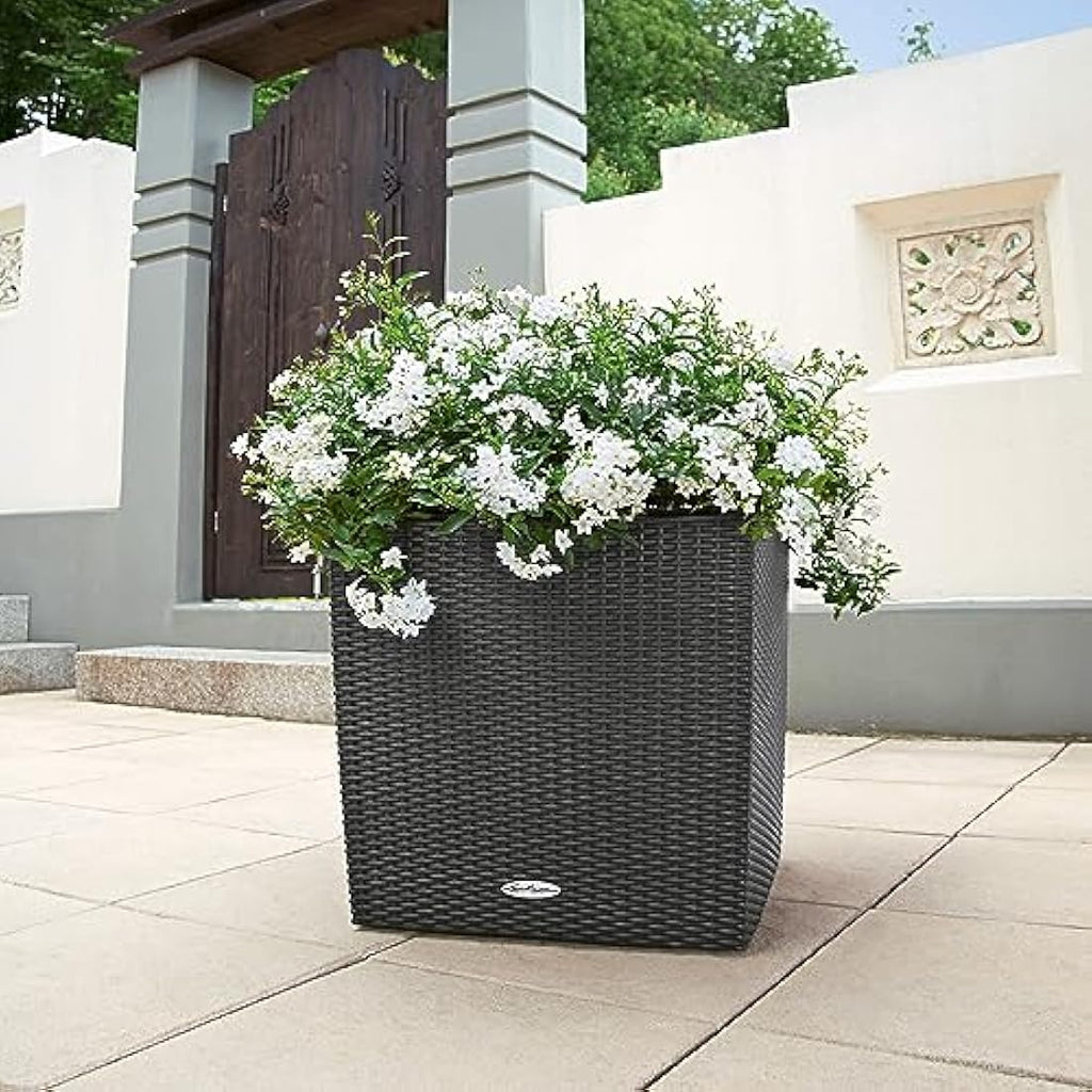 LECHUZA CUBE Cottage 50 Self-Watering Planter – Granite Modern Pot
