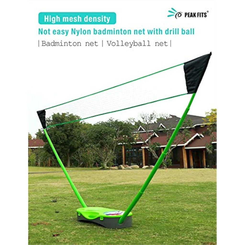 Portable Badminton Net Set with 4 Carbon Fiber Rackets